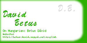 david betus business card